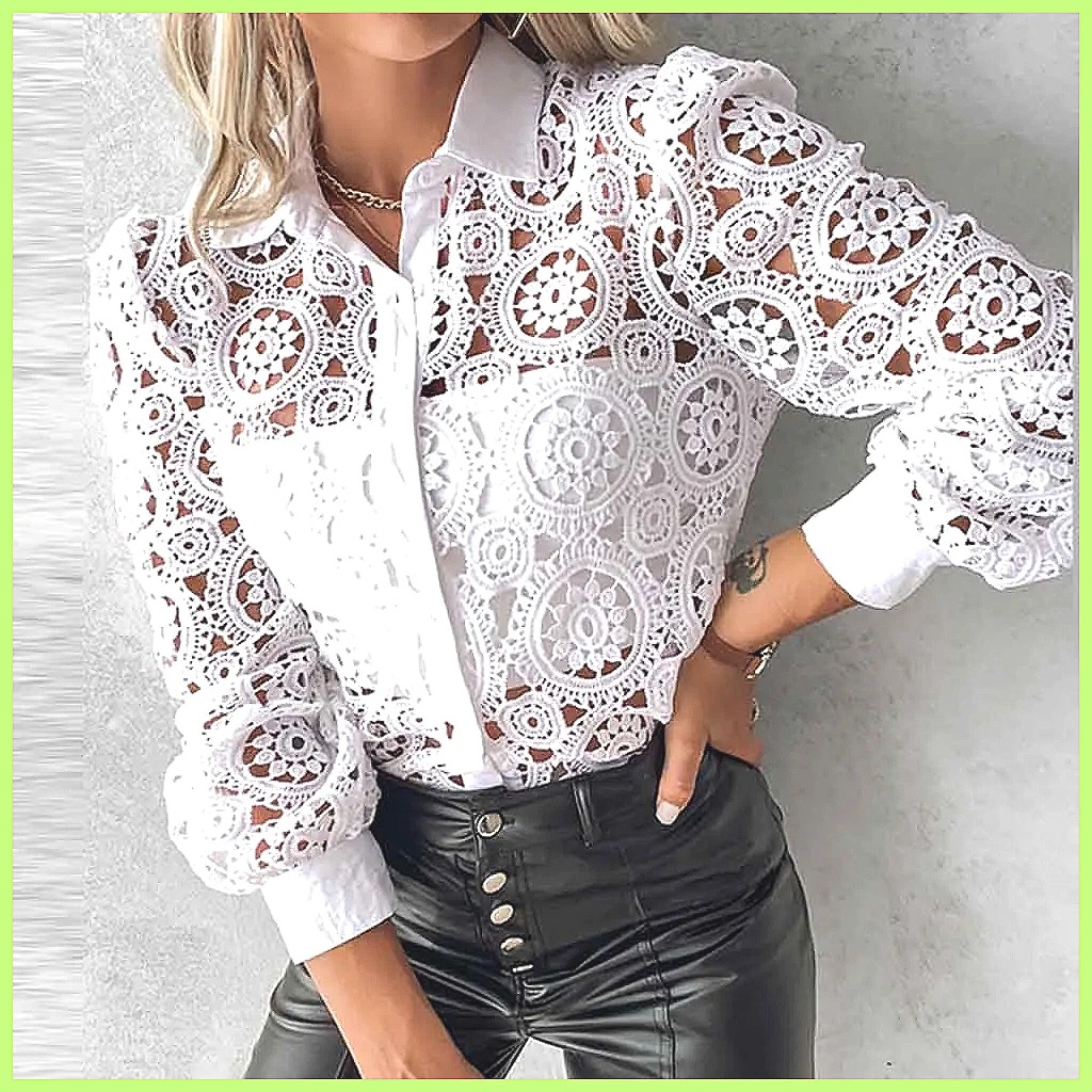 قميص نسائي أبيض من الدانتيل لع - مراجعة Shirts وسعره