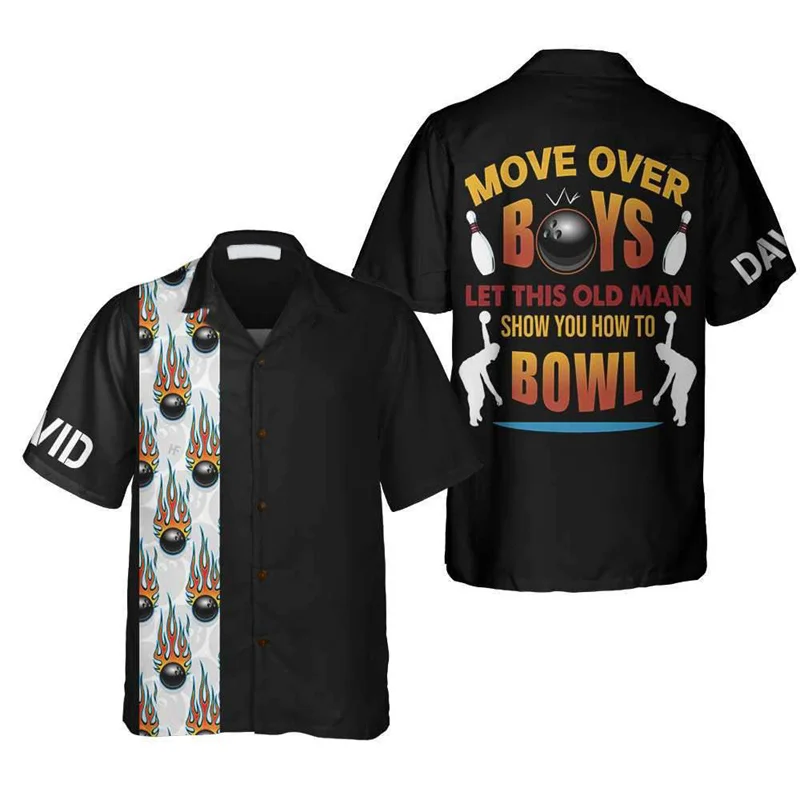 قميص كلاسيكي بطباعة كرة البولي - مراجعة Short Sleeve Bowling Shirt Retro وسعره