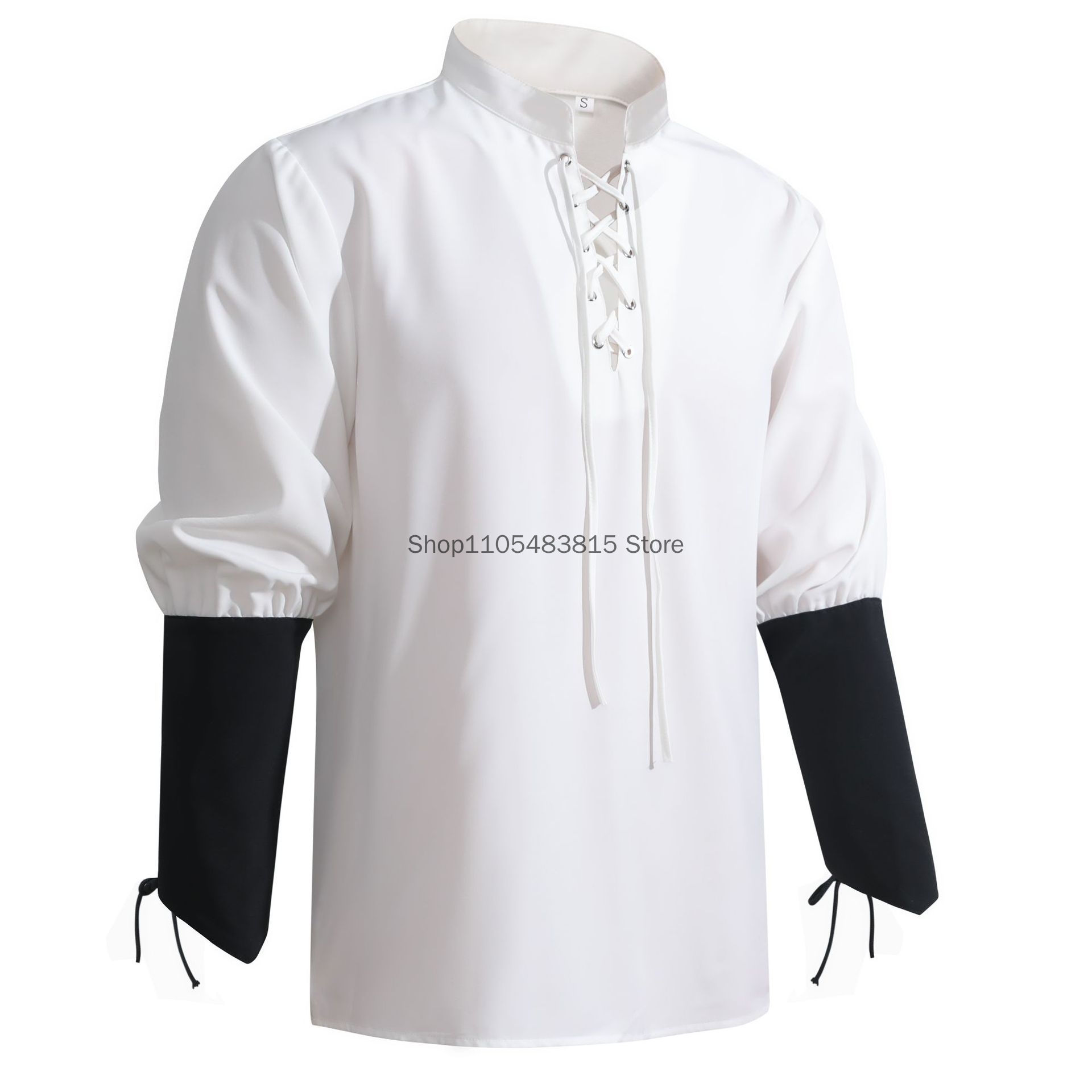 قميص قرصان للرجال - قميص شاعر  - مراجعة Medieval Gothic Lace Up Pirate Shirt وسعره