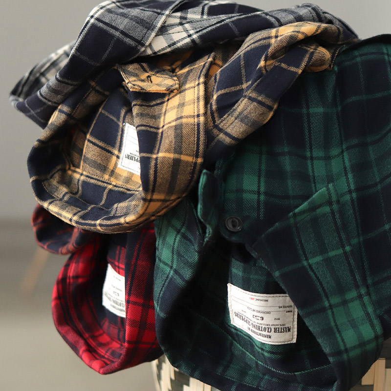 خريف جديد اليابانية الرجعية 30 - مراجعة Flannel Plaid Shirt Heavy Weight وسعره