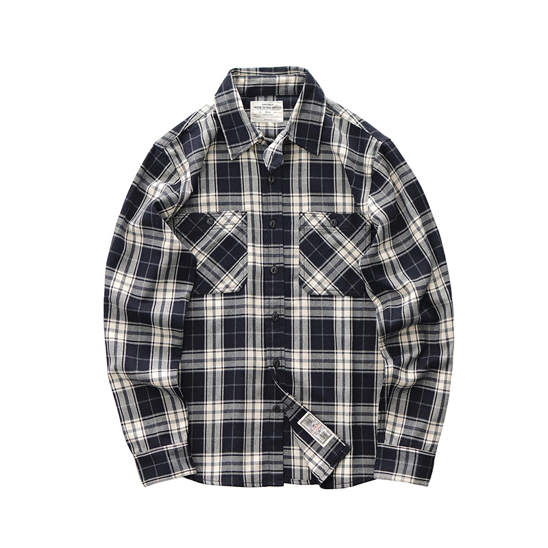 خريف جديد اليابانية الرجعية 30 - مراجعة Flannel Plaid Shirt Heavy Weight وسعره