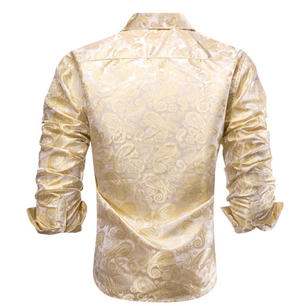 مرحبا التعادل الذهب البيج العا - مراجعة Mens Satin Silk Dress Shirt وسعره