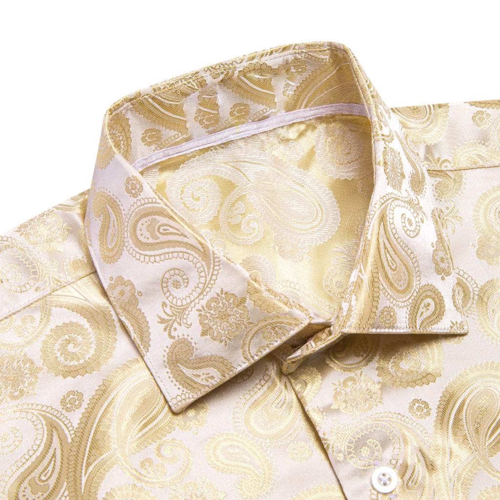 مرحبا التعادل الذهب البيج العا - مراجعة Mens Satin Silk Dress Shirt وسعره