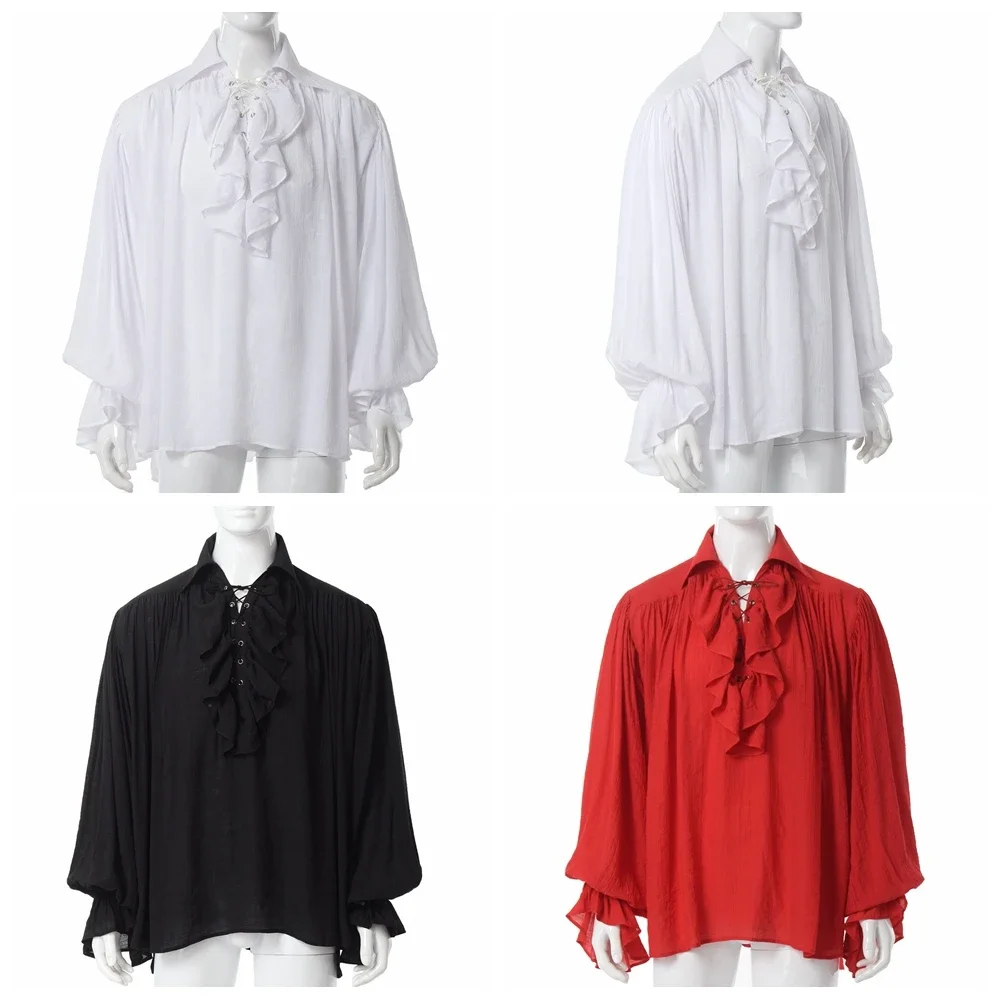 الرجال القراصنة قميص مصاص دماء - مراجعة Medieval Gothic Lace Up Pirate Shirt وسعره