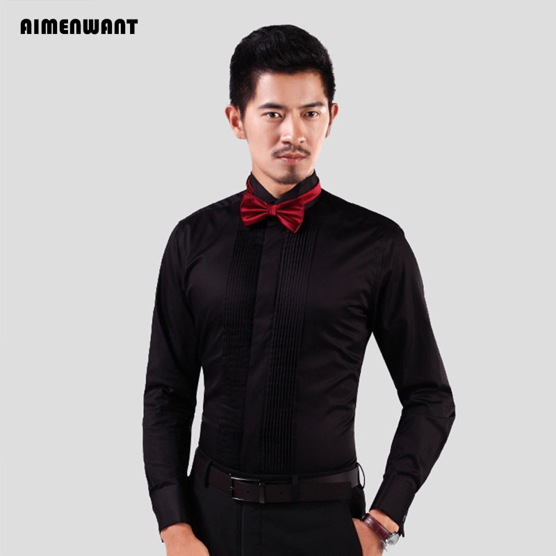 AIMENWANT-قميص سهرة أبيض للرجا - مراجعة Mandarin Collar Formal Shirt Slim Fit وسعره