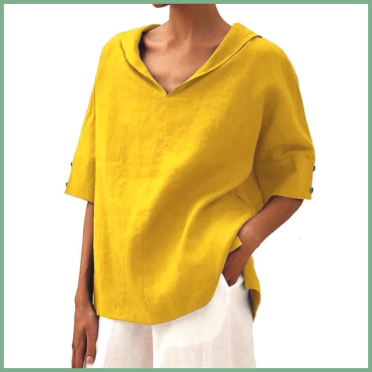 قميص نسائي فضفاض بياقة على شكل - مراجعة Shirts وسعره