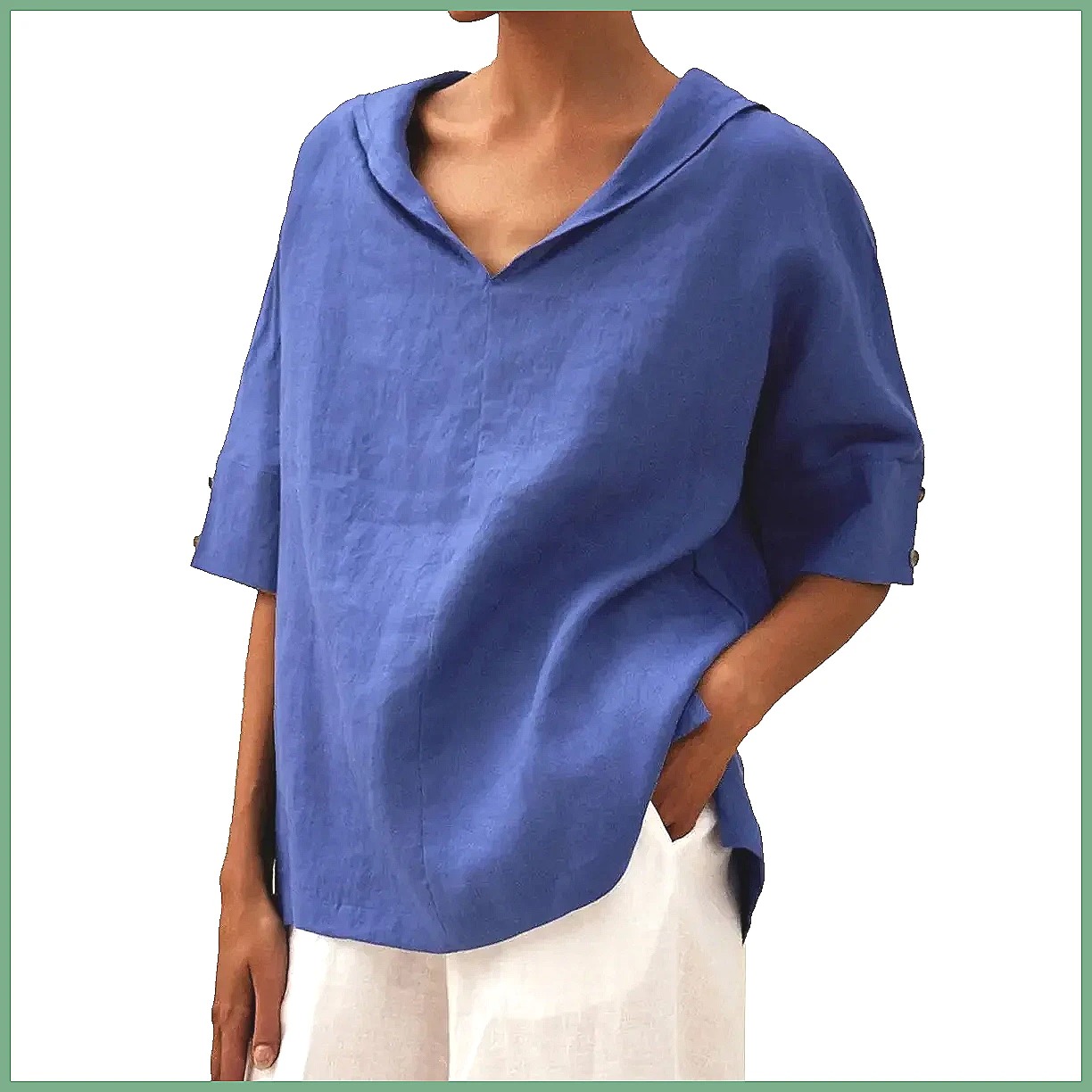 قميص نسائي فضفاض بياقة على شكل - مراجعة Shirts وسعره