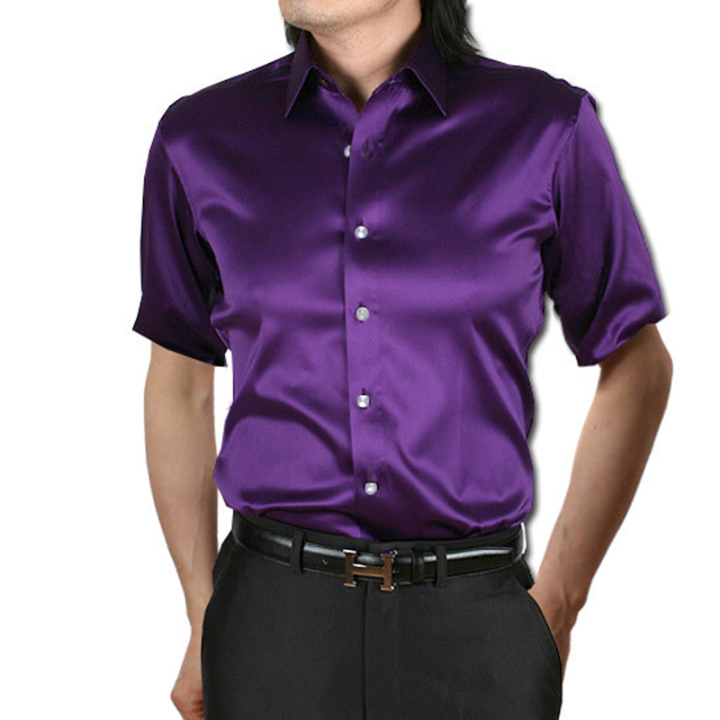 الحرير الحرير رجالي فستان قميص - مراجعة Mens Satin Silk Dress Shirt وسعره