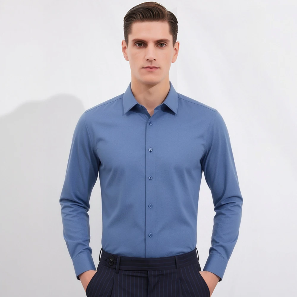 قميص رجالي طويل الأكمام بتصميم - مراجعة Breathable Bamboo Fiber Shirt Non Iron وسعره