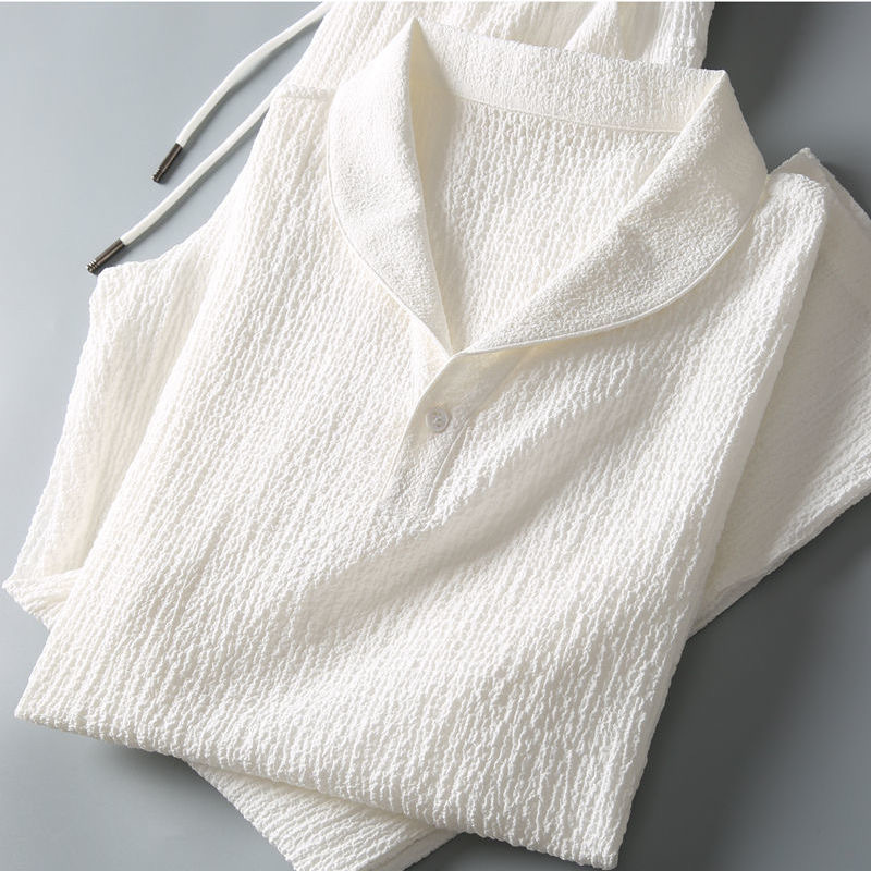 الصيف رقيقة جدا قطعتين الحرير  - مراجعة Mens Linen Shirt Long Sleeve وسعره