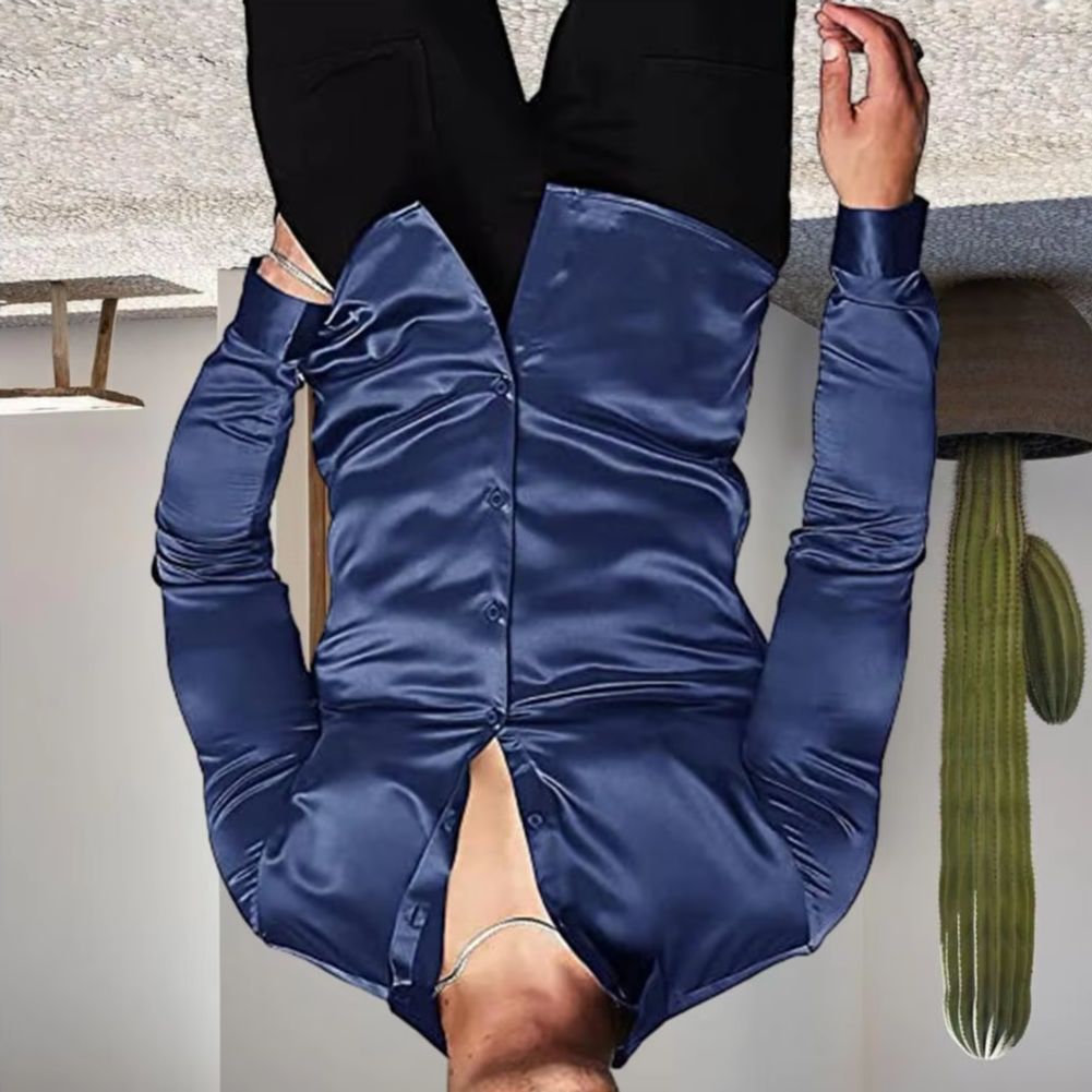 قميص رجالي أنيق لامع يشبه الحر - مراجعة Mens Satin Silk Dress Shirt وسعره